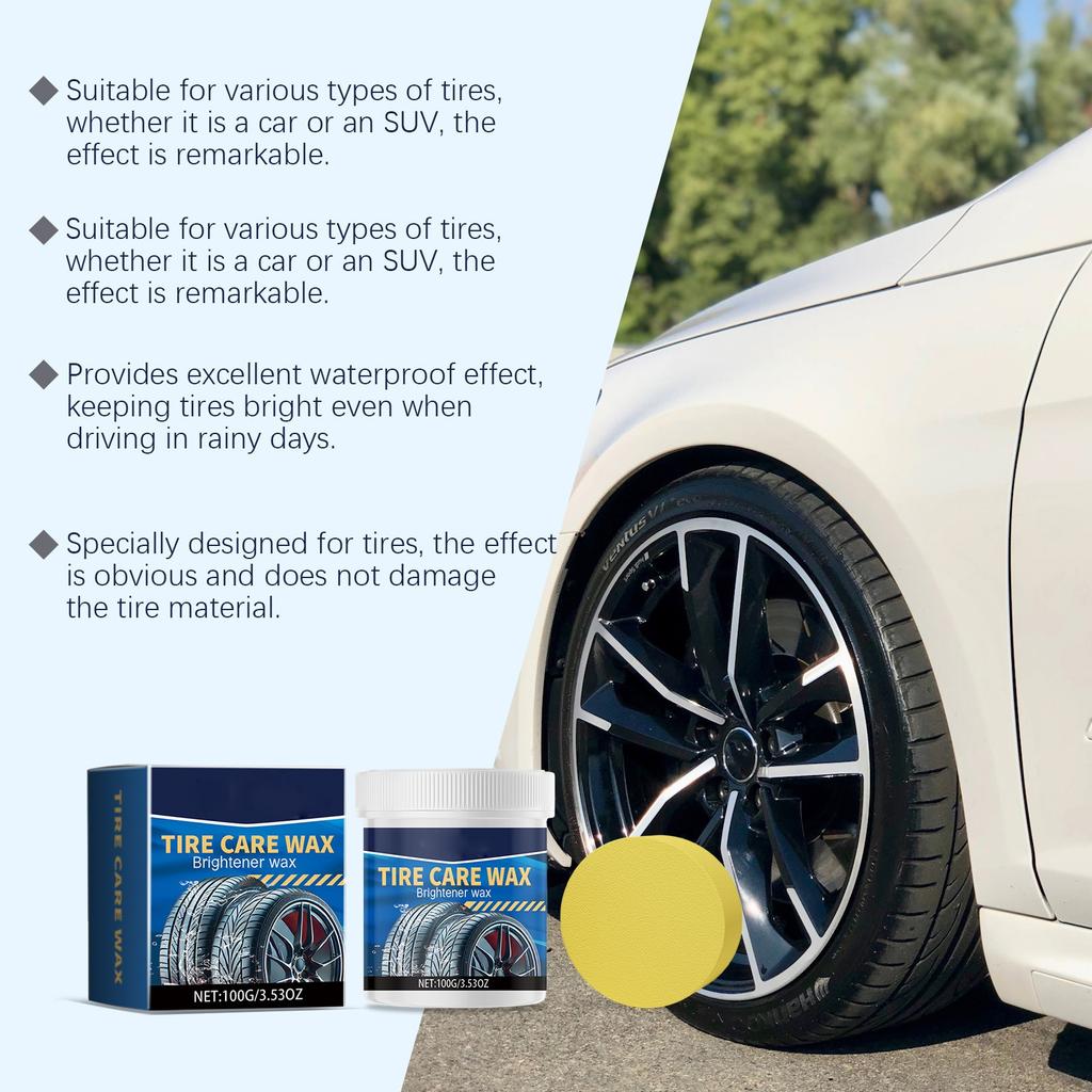 Car Tire Maintenance Paste, Tire Maintenance Wheel Hub Cleaning, Brightening, Removal, Tire Cleaner 100g
