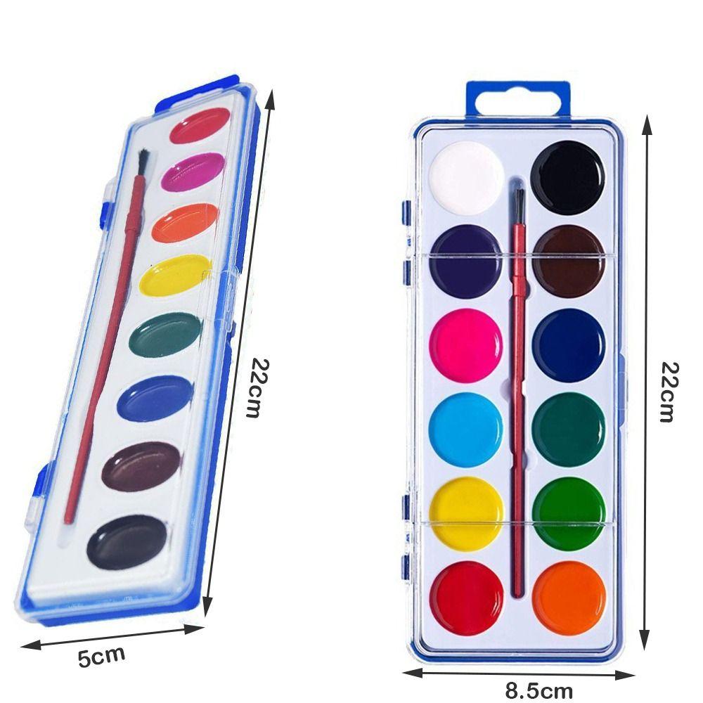 With Water Brush Pen Watercolor Paint Palette 8/12/16 Colors Water Color Paints  for Party Favor