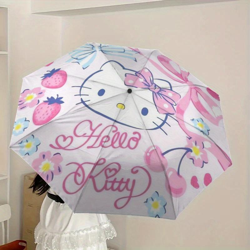 1pc Hello Kitty Floral Bows Umbrella with Plastic Handle,Suitable for All Seasons Home Travel Outdoor UmbrellaSanlio543