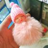 Pompom Sleeping Baby Keychain Cute Fluffy Plush Doll Keychains Women Girl Bag Keyrings Cars Key Ring Jewelry