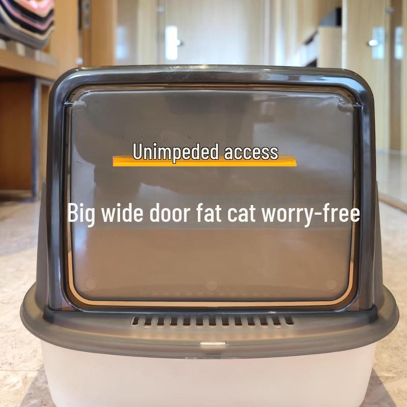 Закрытый лоток для кошачьего туалета с верхним входом - большой, антизапаховый, антиследовой горшок для котят