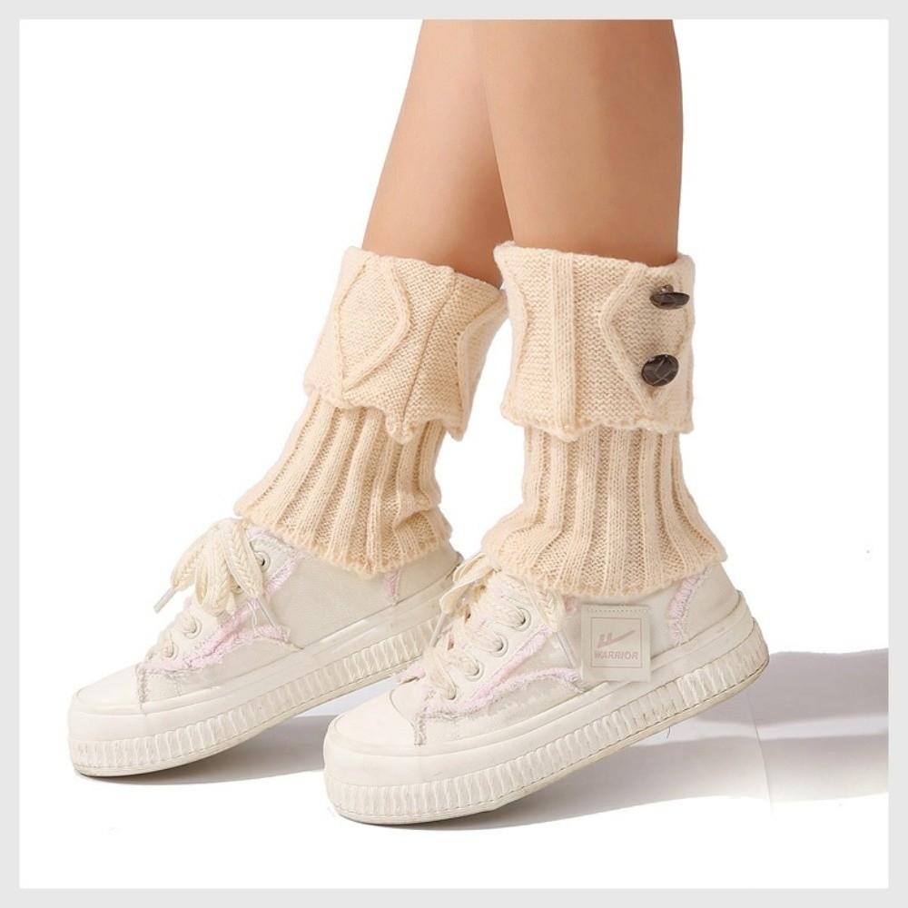 Buttons Crochet Knitted Leg Warmer Thermal Boot Cover New Short Leg Warmers Autumn Winter