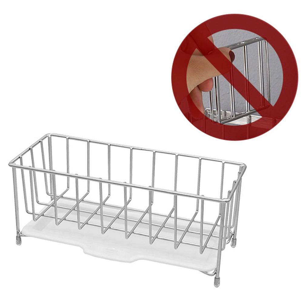 Нержавеющий держатель для кухонной губки Самодренажная сушилка Органайзер Стойка для кухонной раковины Столешница