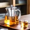 Heat Resistant Glass Teapot With Stainless Steel Coffee Infuser Heated Container Tea Pot Good Clear Kettle Square Filter Baskets