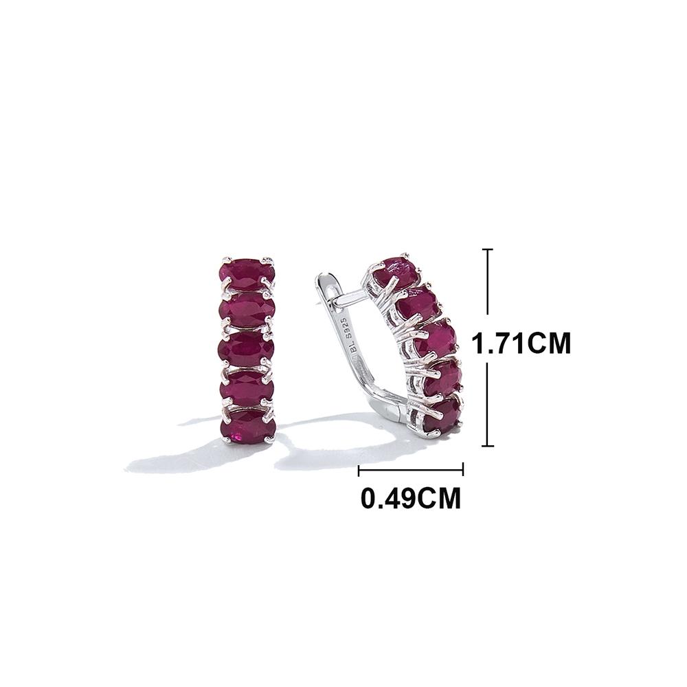 Bolaijewelry Драгоценный натуральный рубин 3*5 мм овальный дизайнерский шикарный застежка серебряное кольцо серьги комплект ювелирных изделий роскошные украшения для женщин леди хороший подарок