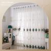 1pc Luxury European Embroidery Sheer Tulle Curtain Grommet Top Voile Curtain Suitable for Living Room, Bedroom, Kitchen, Bathroom, Home Decor,