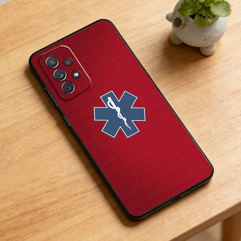 Чехол для телефона EMT EMS Скорая помощь Для Samsung Galaxy A73, A72, A71, A70, A52, A51 Другие Мягкий Черный Чехол