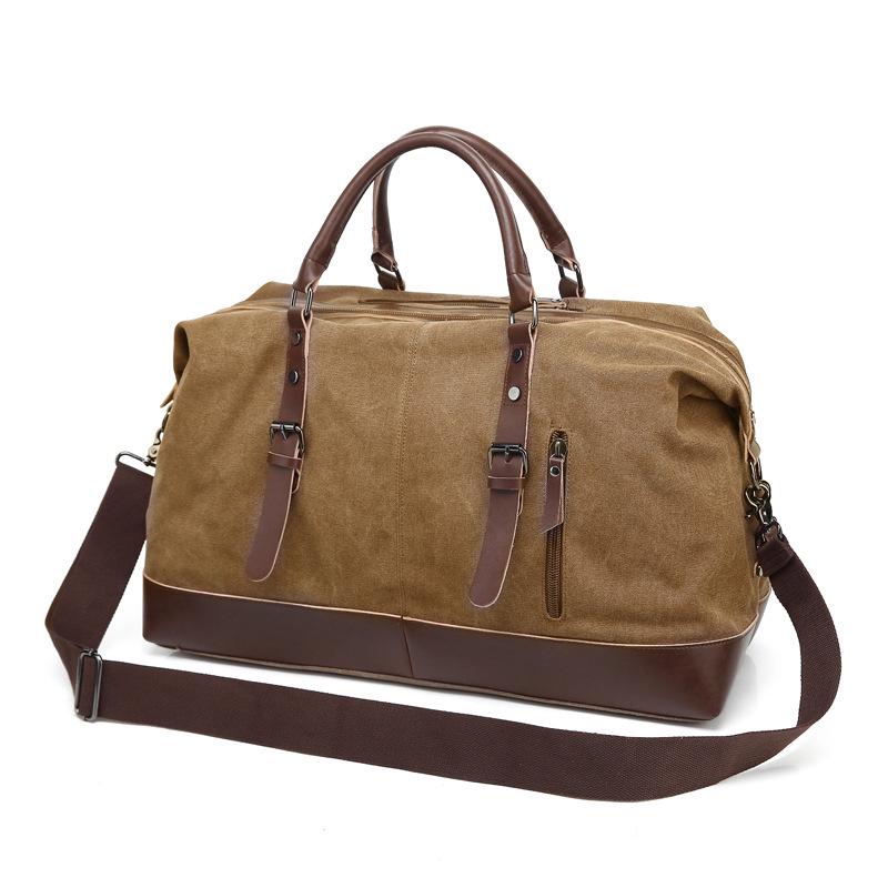 Unisex Large Capacity Canvas Travel Bag: Convertible Handbag, Shoulder Bag, Crossbody & Luggage for Casual Use.