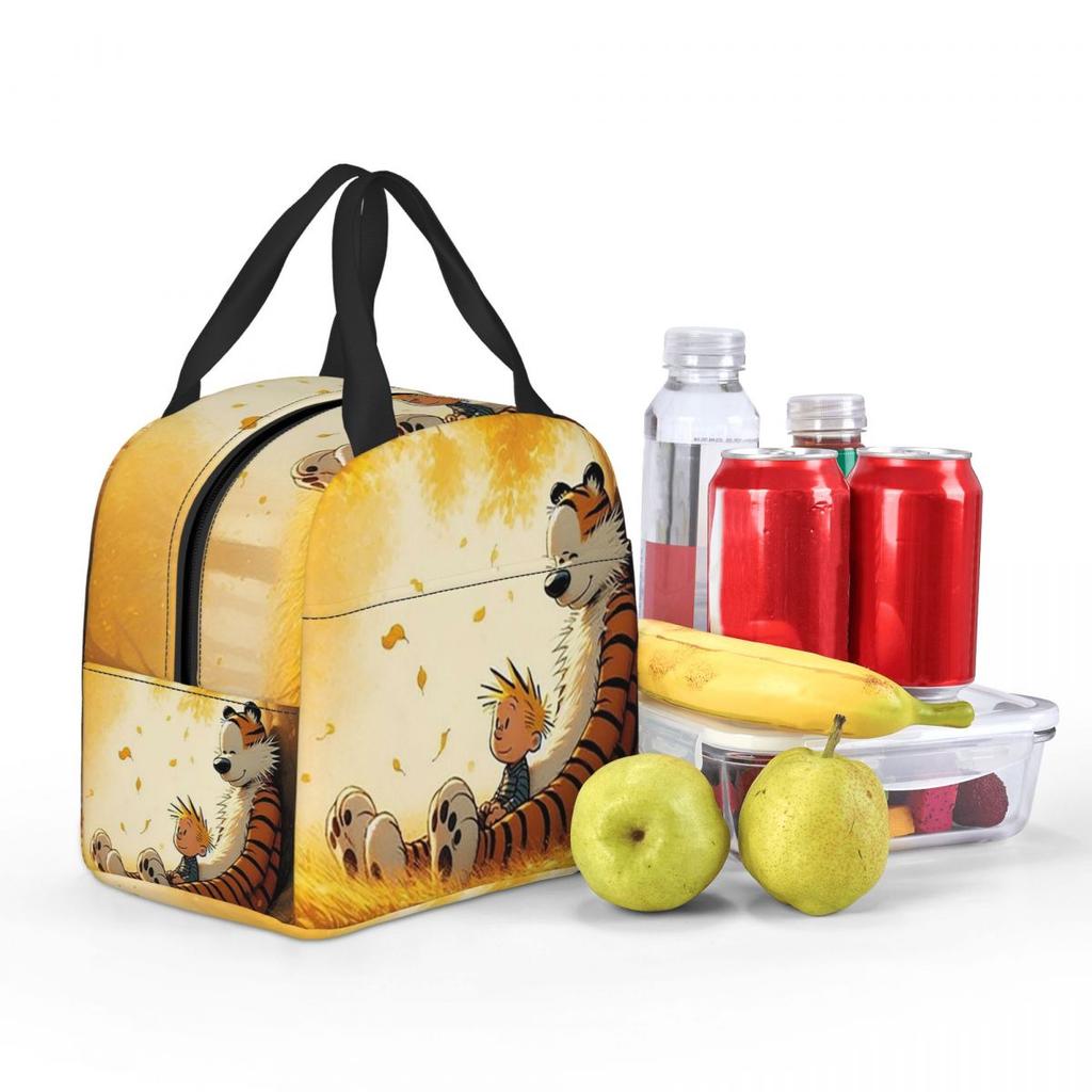 Calvin Hobbes Classic Insulated Lunch Bag for Women Office Cooler Thermal Food Box Tote Leakproof Lunch Boxes Container