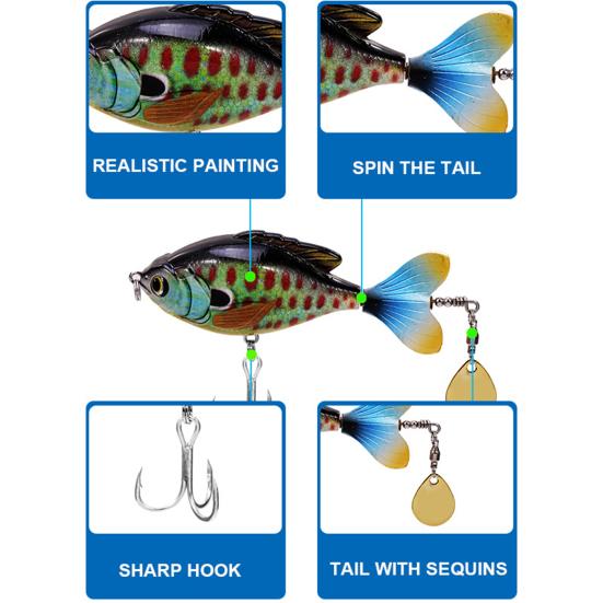 9см/16.8г Яркий Вращающийся Пропеллер Трактор Рыболовная Приманка Твердая Приманка для Рыбалки