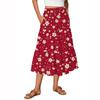 Women's Flowy Flared Ruffle Hem A Line Maxi Skirts Elastic Waist Elegant Tiered Layer Boho Long Skirts