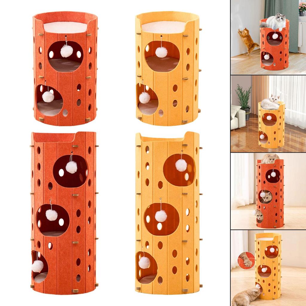 Cozy Cat Hideaway Playhouse with Scratching Features for All Ages