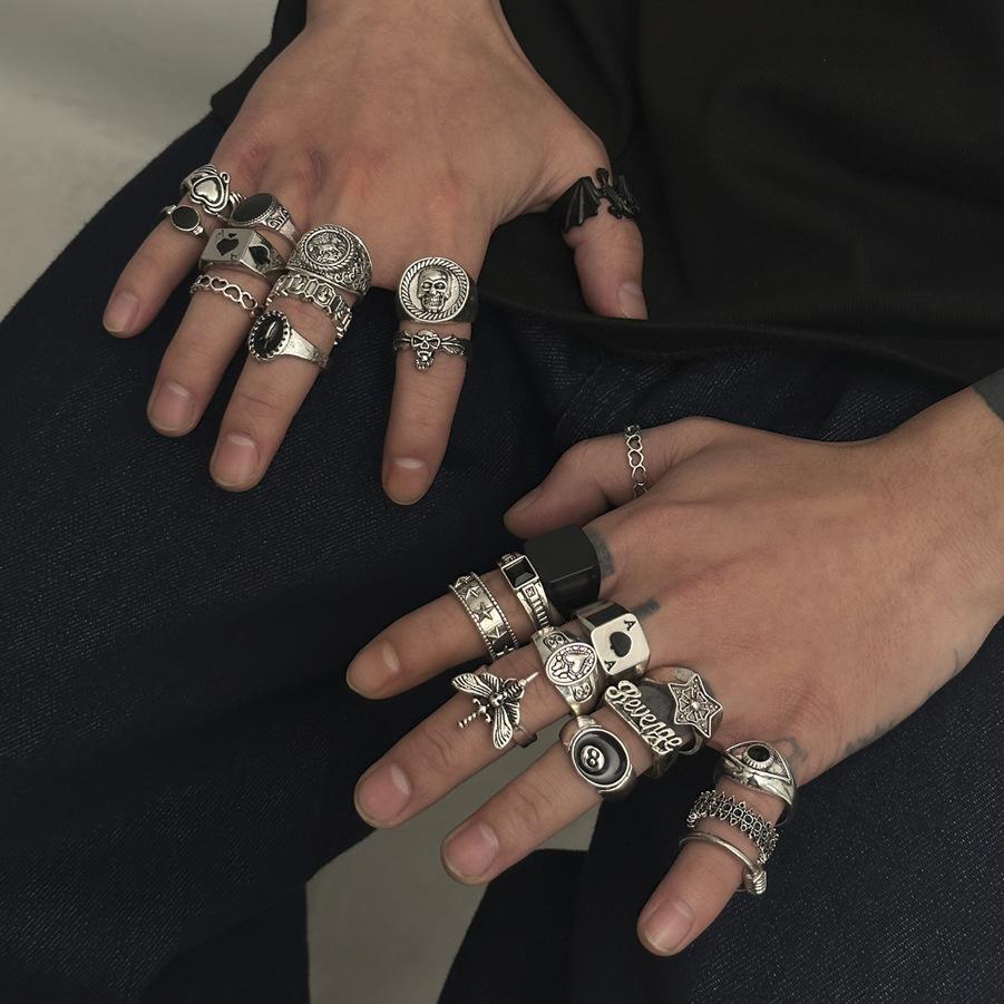 Преувеличенный и Доминирующий Мужской Набор Колец Хип-Хоп Горячая Распродажа Кольцо Мужские Модные Персональные Ювелирные Изделия