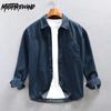 New Arrial Denim Shirts for Men Spring and Autumn Youth Streetwear Loose Casual Shirts Long Sleeved Stripes Shirt 4XL Fashion Jean Men Tops