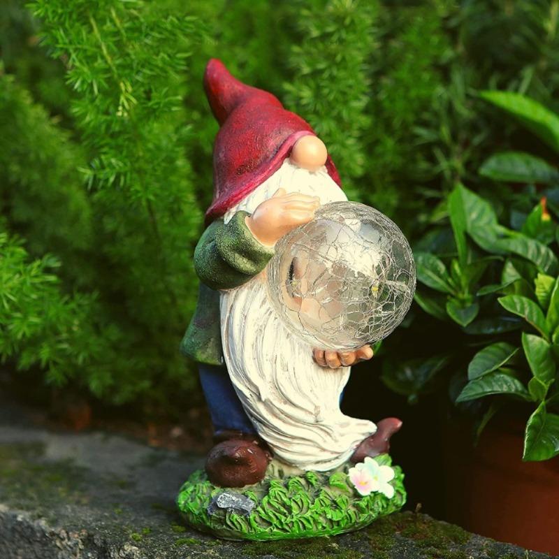 Садовая статуэтка гнома на солнечной батарее для сада, украшения из смолы, комната гнома, декорированная в скандинавском стиле, скульптура богини для дома
