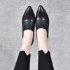 Женские весенние туфли-лодочки на шпильке с острым носком, британские, черные, из первого слоя коровьей кожи, с органными плиссировками, с глубоким вырезом, модные туфли