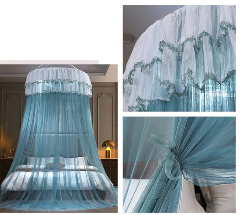 Принцесса Москитная сетка без установки Потолочная купольная москитная сетка Кровать Зашифрованная москитная сетка Кровать Купольная занавеска Пол-земля Москитная сетка