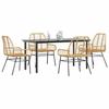 VidaXL 5pcs Garden Dining Set Brown Poly Rattan Glass 3334544