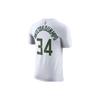 Nike Milwaukee Bucks NBA Logo Print Casual Vintage Crew Neck T Shirt Men Tops White DR6386-106