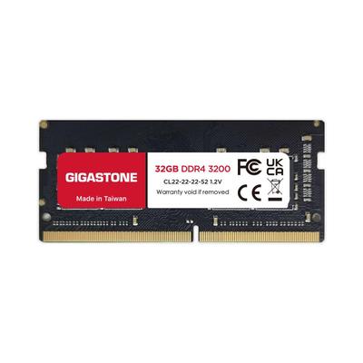 GIGASTONE 32 ГБ DDR4 3200 МГц или CL22 SODIMM Небуферизуемый Модуль Памяти для Ноутбука Обновление (2933МГц 2666МГц) PC4-25600 (PC4-23400/21300) 1.2В 260-контактный Non-ECC