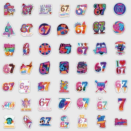 60Pcs Six Seven Neon Stickers Trendy Funny Quote Labels Decals for Water Bottle Phone Case Laptop Waterproof DIY Notebook Stickers