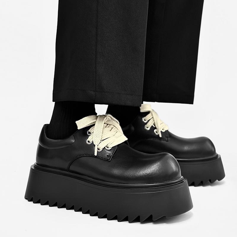 Черные мужские туфли Derby на толстой подошве, модные белые туфли со шнуровкой, стильный дизайн, для отдыха на природе, модные, для вечеринок, повседневные, качественные, молодежные туфли, новые