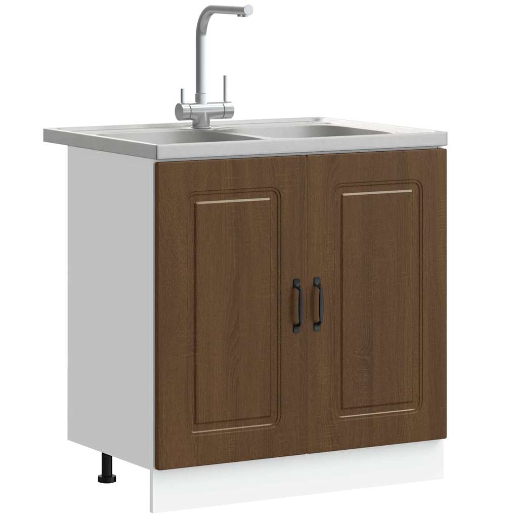 Kitchen Cabinet Kalmar Brown Oak Effect 80 x 46 x 81.5 cm