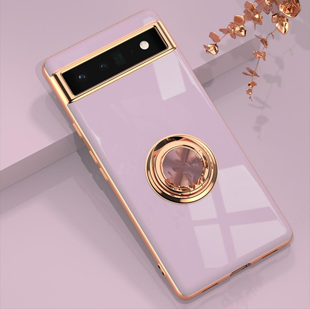 Чехол для Google Pixel 8 7A 7 Pro 6A 5A, магнитный автомобильный держатель, 6D-рамка с покрытием, силиконовый корпус, кольцо-подставка, защитный чехол из ТПУ