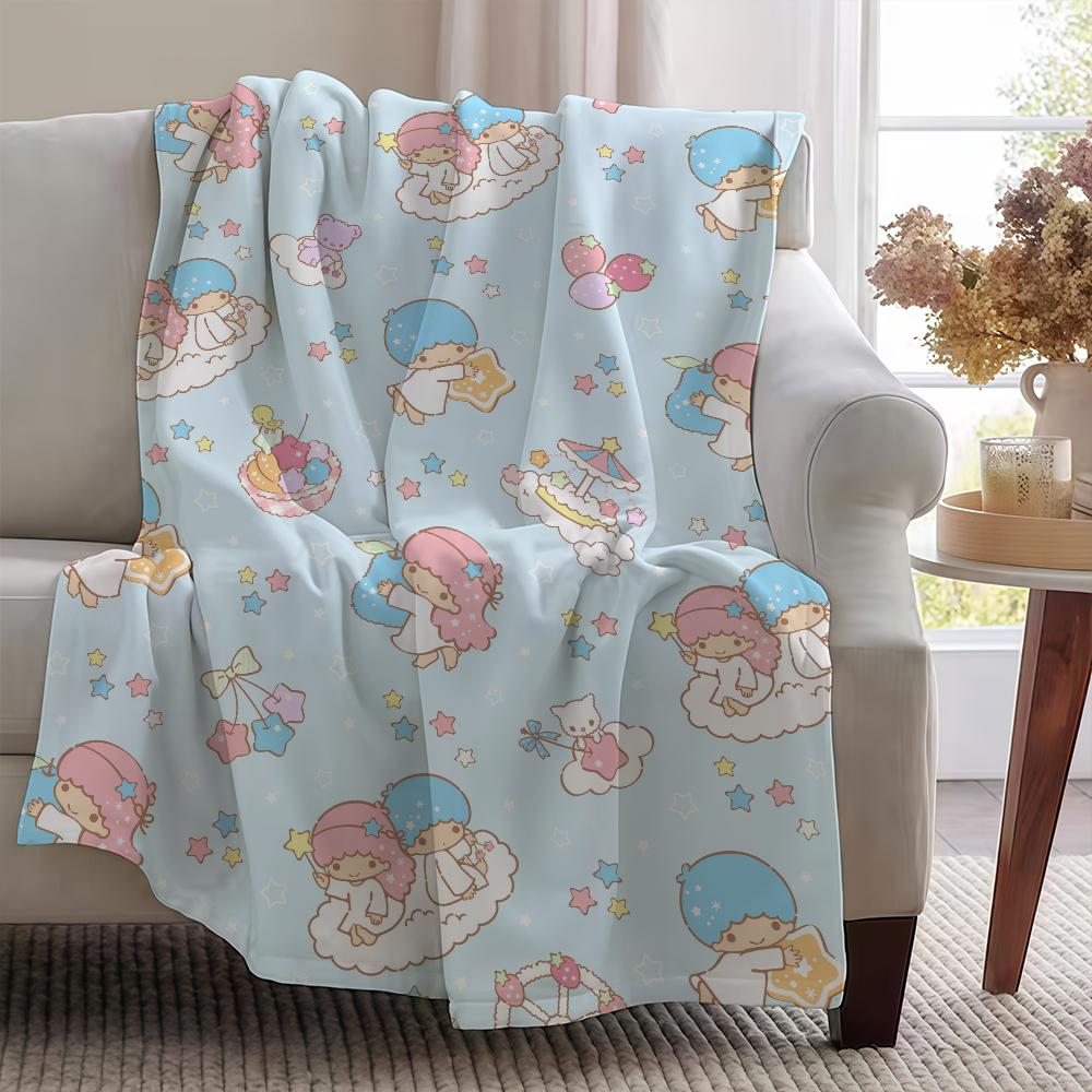 Blanket Throw Super Cosy Plush L-Little Living S-Stars Room Sofa Couch Cartoon SRO Childish T-Twin Cute Birthday Gifts