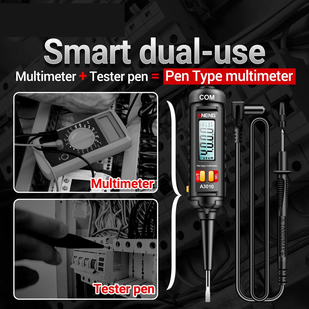 ANENG A3010 Перьевой мультиметр на 4000 отсчетов True-RMS с подсветкой Мультиметр Цифровой автоматический диапазон