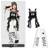 Girls Hip Hop Jazz Dance Performance Outfit Streetwear Stage Costume Kids 8 Years Black Crop Top White Printed Pants