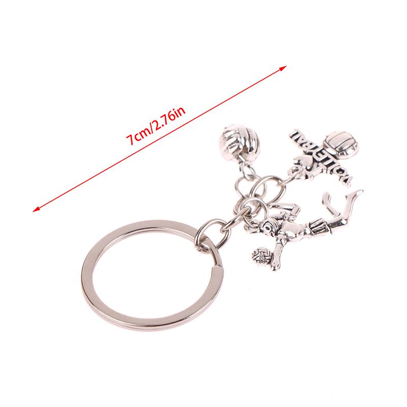 Творческий DIY брелок для ключей с изображением волейболиста, сплав, брелок, подвески, аксессуары, кулон, подарки