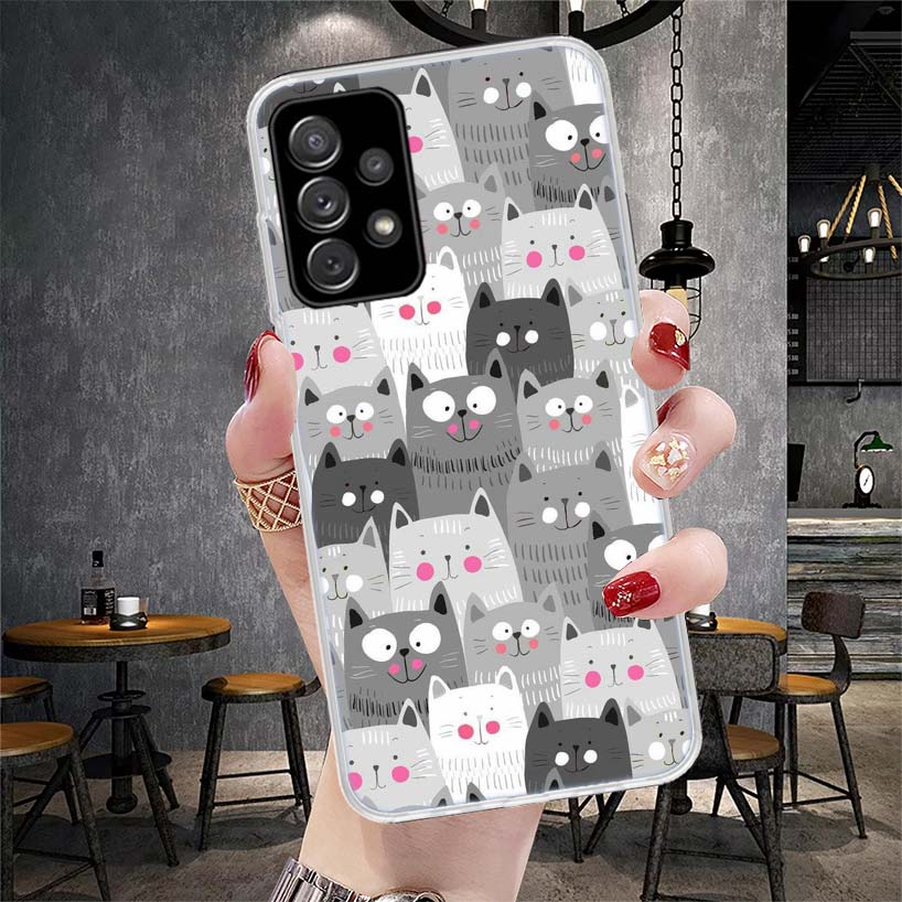Чехол для телефона с рисунком милых котов для Samsung Galaxy A51 A52 A71 A72 A42 A32 A22 A02S A12 5G A21S A31 A41 M12 M21 M31S She