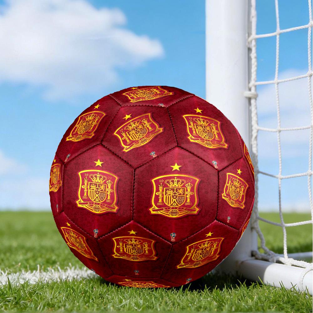 Spanish National Emblem Printed Size 5 Soccer Balls, High-Quality, Anti-Slip, Protective Football, A Unique Gift , Birthdays, Christmas Gifts