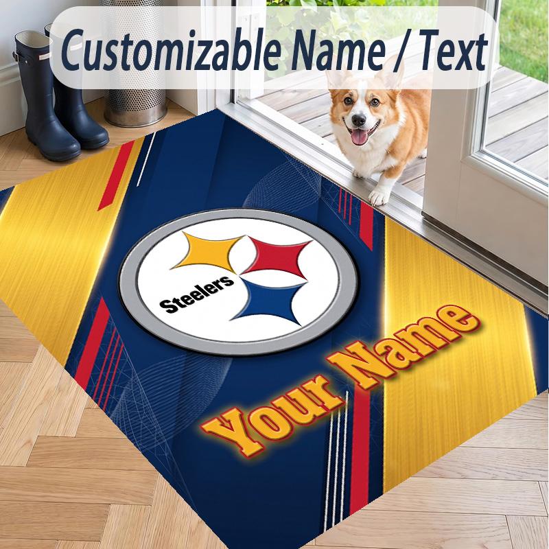 Custom Text Printed Rug Pittsburgh Steelers Non Slip Floor Carpet For Home Room Decor