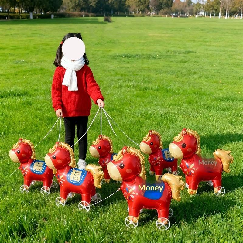 4D Мультяшные Фольгированные Шары Слон Стоячий Ходячий Шар Колесо Аксессуары С Колесом Для Украшения Детской Вечеринки По Случаю Дня Рождения
