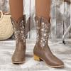 2024 высококачественные женские туфли, женские сапоги, модные вышитые современные сапоги, женские новые сапоги больших размеров до середины икры zapatos