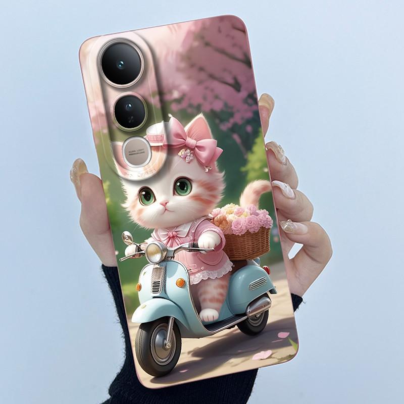 For Vivo V50 Lite Case Lovely Phone Shell Soft Liquid Silicone Back Cover For Vivo V 50 Lite Full Protection Shockproof Bumper