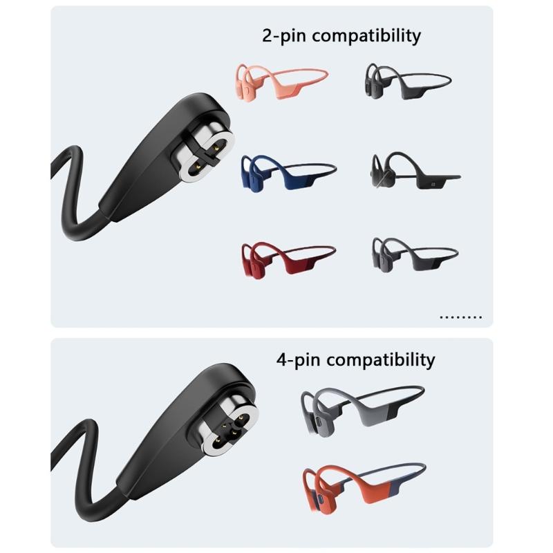 Магнитный USB-кабель для зарядки 2-в-1, кабель 1 м, совместимый с наушниками с костной проводимостью, для эффективного зарядного шнура