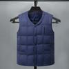 Мужской жилет с V-образным вырезом без рукавов, однотонный однобортный жилет с карманами, ветрозащитный утолщенный стеганый жилет, куртка