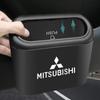 Car Trash Can Storage Box Vehicle Multifunctional Garbage Dust Case Emblem For Mitsubishi ASX Lancer 10 Pajero Outlander L200