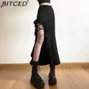 Summer Women's Solid-Color Slim-Fit Streetwear High-Waisted Bodycon Split Skirt