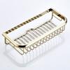 Gold Bathroom Shelf Kitchen Rack Accessories Wall Mount Shower Shampoo Storage Shelves Electroplated Copper Basket 30cm