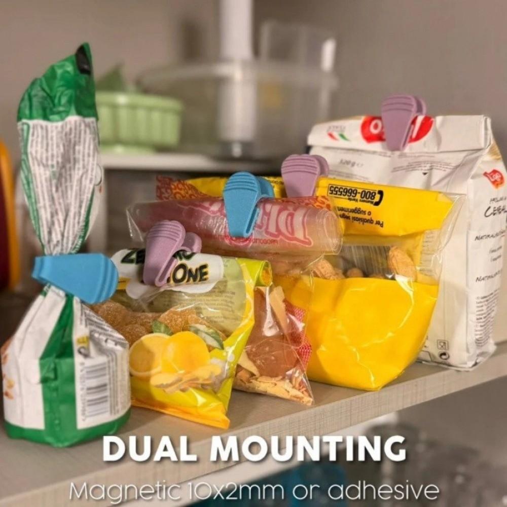 Rotatable Kitchen Storage Clips Plastic Magnetic Bag Sealers Cute Snack Sealing Clips Home Decor
