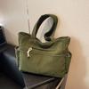 Casual Corduroy Handbag Zipper Closure Light and Large Capacity Shoulder Bags Solid Color Women's Daily Commuter Tote
