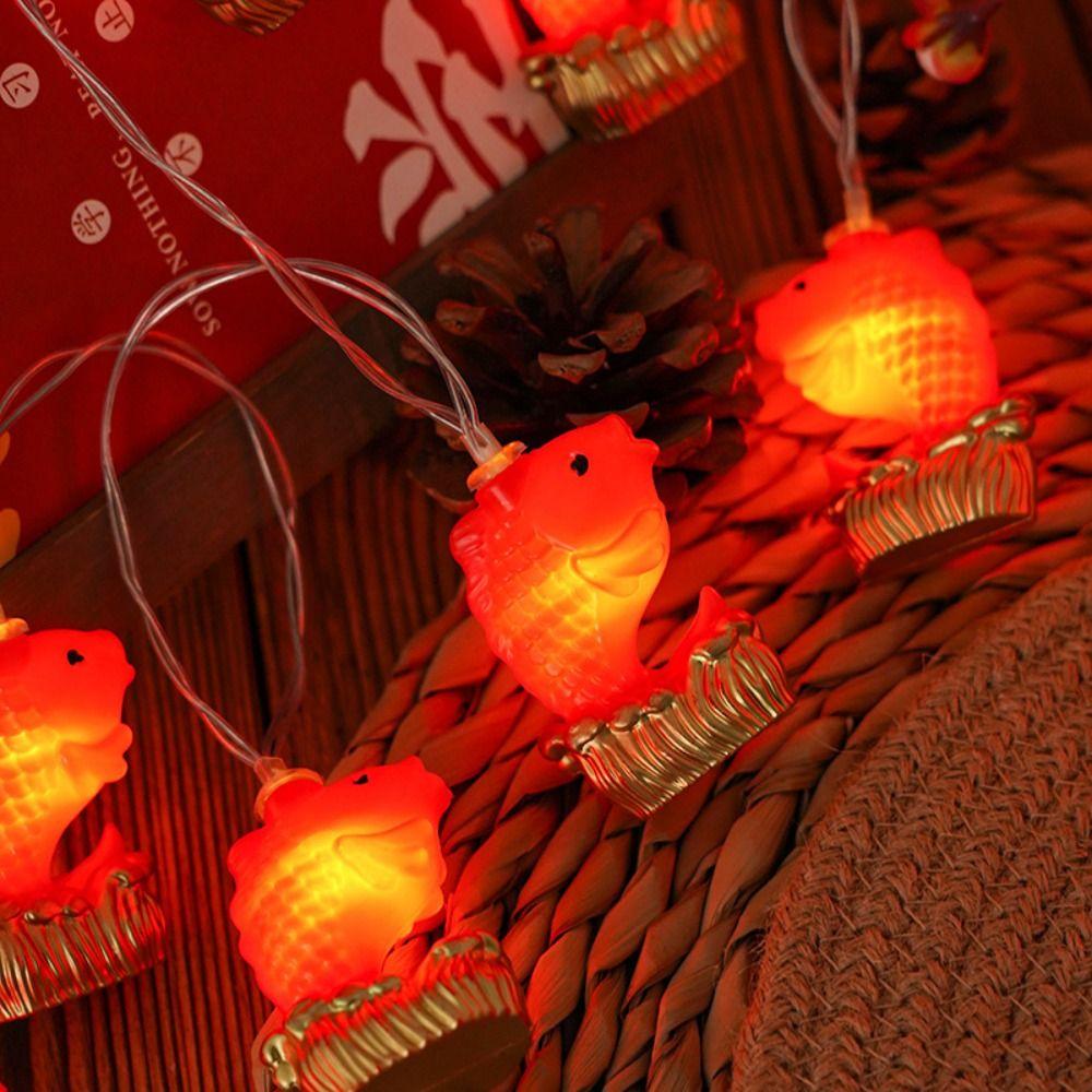 Chinese Style Spring Festival Lights Decor Wealth God Lantern String  Birthday Celebration