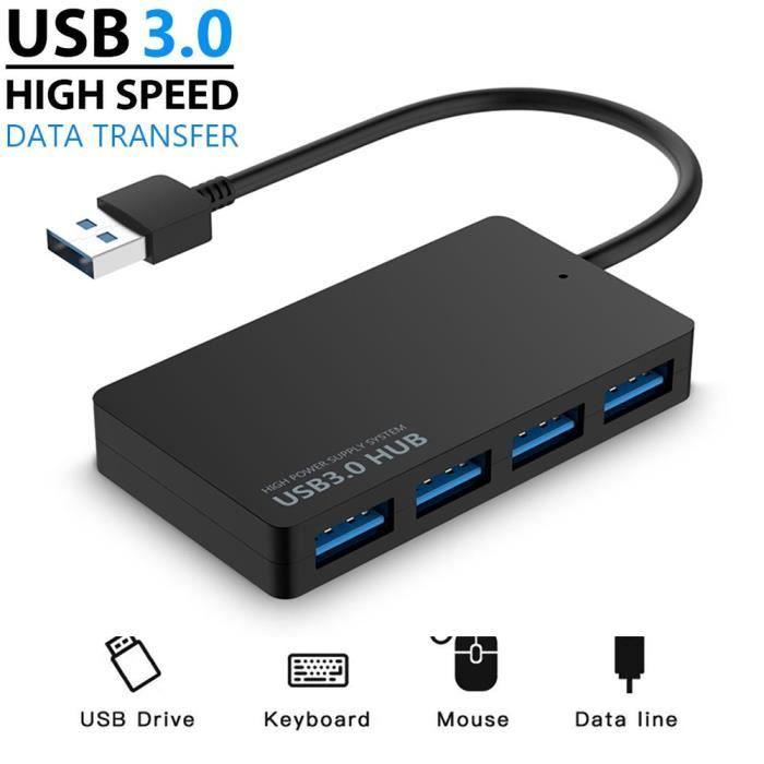 USB2.0 Черный 7 Портов - Высокоскоростной USB-хаб Множество внешних портов, USB-адаптер-разветвитель, расширитель, а