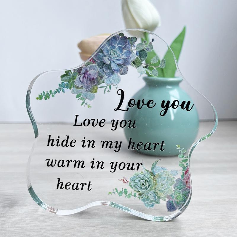 Подарок на День святого Валентина ко Дню матери, украшение для спальни, гостиной, акриловый орнамент в форме