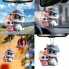 Acrylic Flat Surface Couple Cat Pendant With Hat Style For Backpack Decor