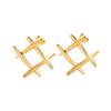 Simple Wind Geometric Tic Tic-type Stud Earrings Fashion Personality Gold Earrings Titanium Steel Earrings